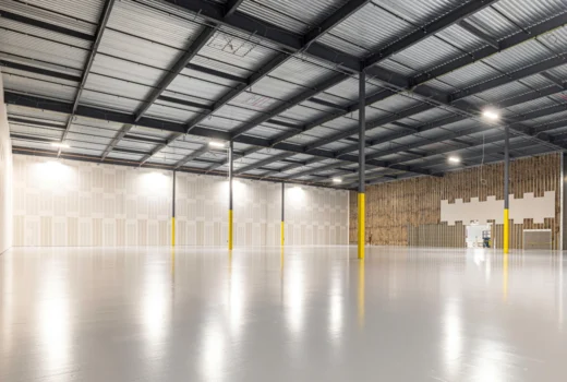 Warehouse completed with industrial coatings